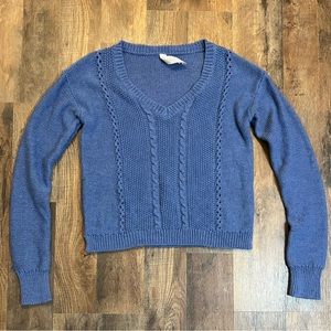 Aeropostale cable knit blue cropped sweater size XS